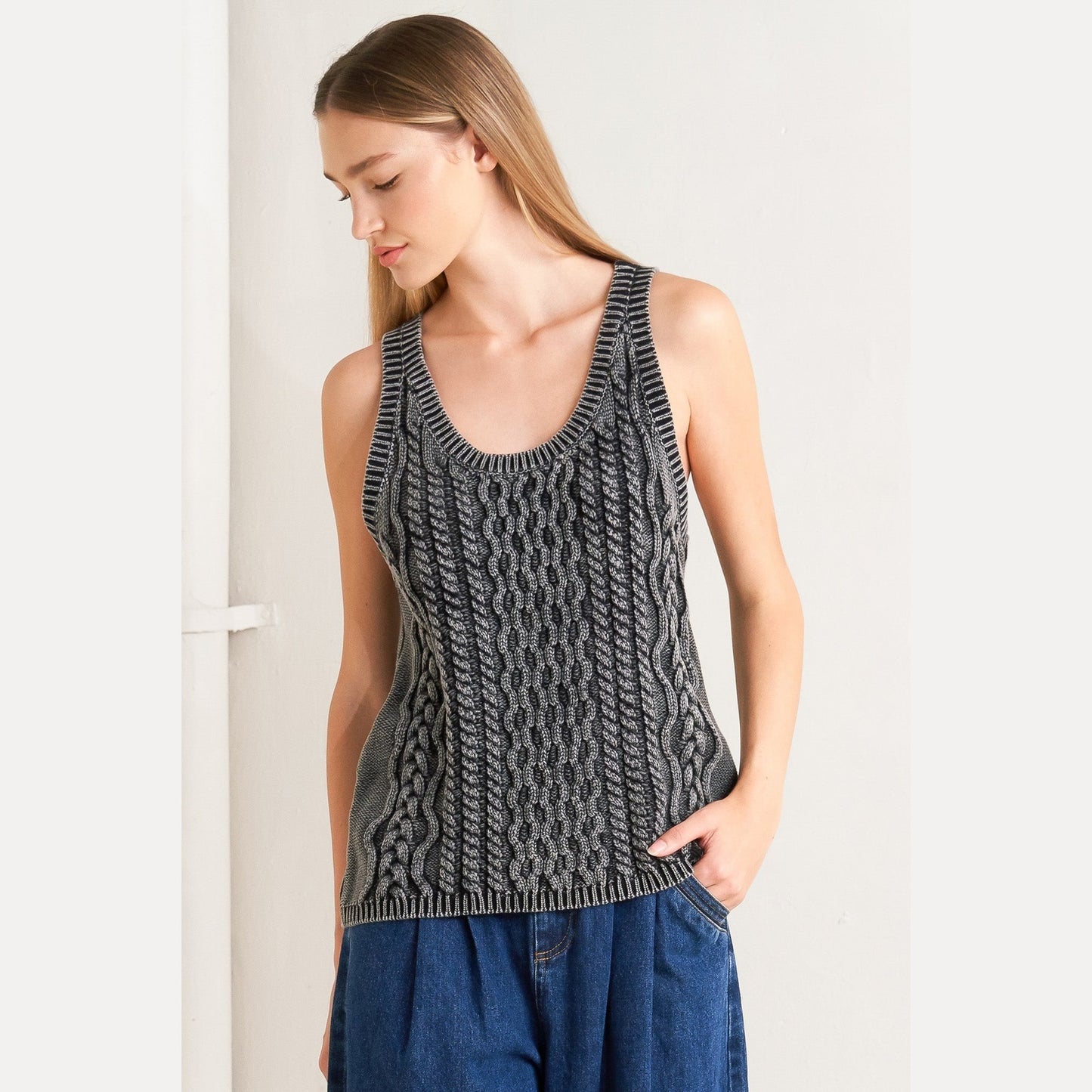 NEVER FORGET SLEEVELESS KNIT TANK TOP. Website exclusive · Ships direct!