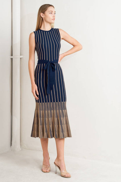 SMOOTH WEIGHTED FEEL KNIT SLEEVELESS MIDI DRESS. Website exclusive · Ships direct!