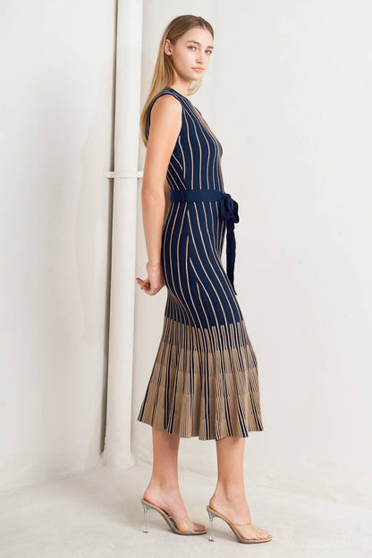 SMOOTH WEIGHTED FEEL KNIT SLEEVELESS MIDI DRESS. Website exclusive · Ships direct!