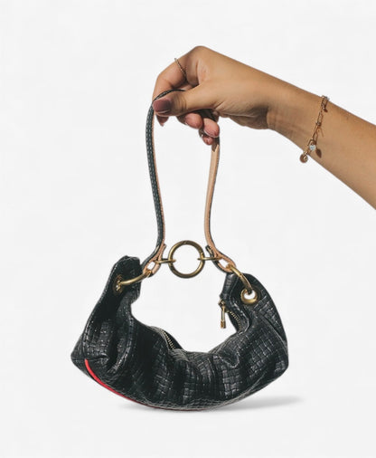 Baby Blair-East West Shoulder Bag, Black Woven Leather. Website exclusive · Ships direct!