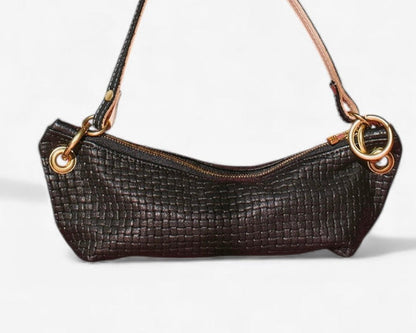 Baby Blair-East West Shoulder Bag, Black Woven Leather. Website exclusive · Ships direct!