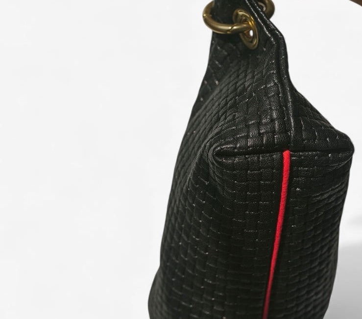Baby Blair-East West Shoulder Bag, Black Woven Leather. Website exclusive · Ships direct!