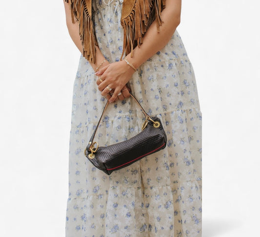 Baby Blair-East West Shoulder Bag, Black Woven Leather. Website exclusive · Ships direct!