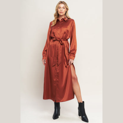 IT'S YOUR PLACE WOVEN LONG SLEEVE MIDI DRESS. Website exclusive · Ships direct!