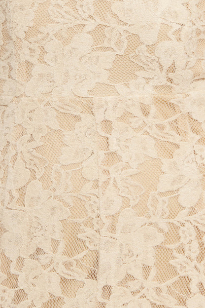 ELEGANT FLORAL STRETCH LACE SLEEVELESS MIDI DRESS - Ivory. Website exclusive · Ships direct!