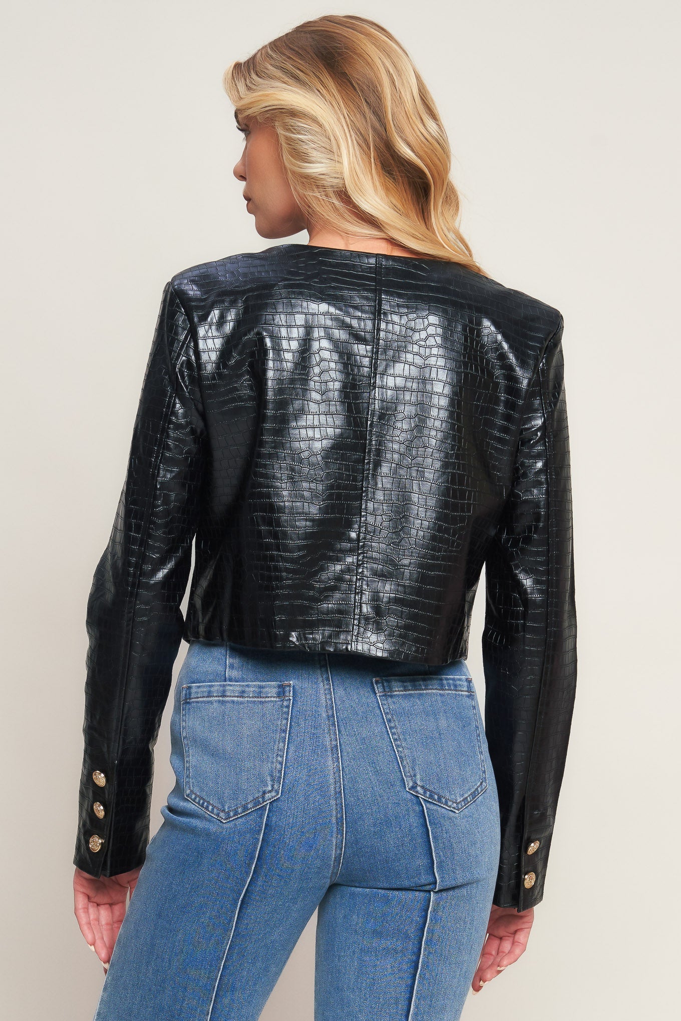 AT THE START FAUX LEATHER BOLERO JACKET. Website exclusive · Ships direct!