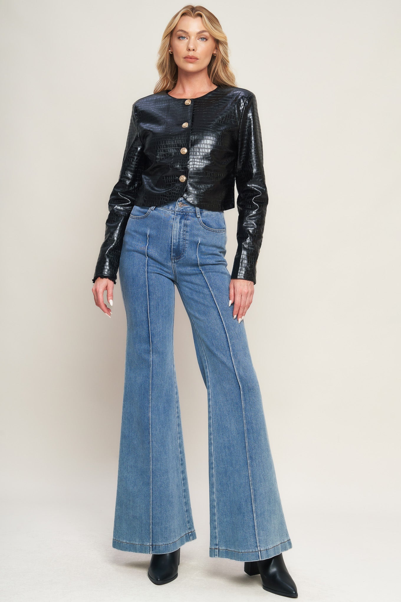 AT THE START FAUX LEATHER BOLERO JACKET. Website exclusive · Ships direct!