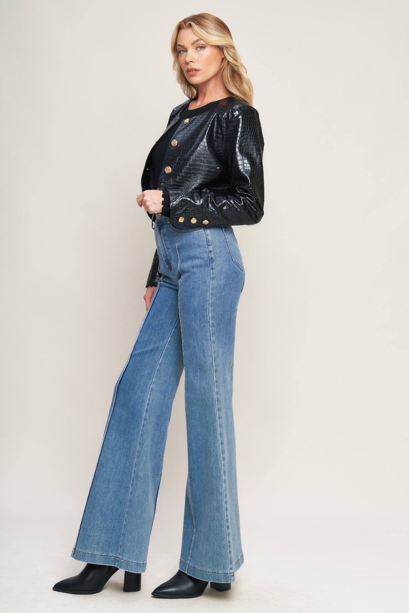 AT THE START FAUX LEATHER BOLERO JACKET. Website exclusive · Ships direct!