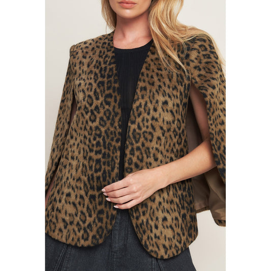 LEOPARD SAVAGE SOPHISTIQUE WOVEN CAPE. Website exclusive · Ships direct!