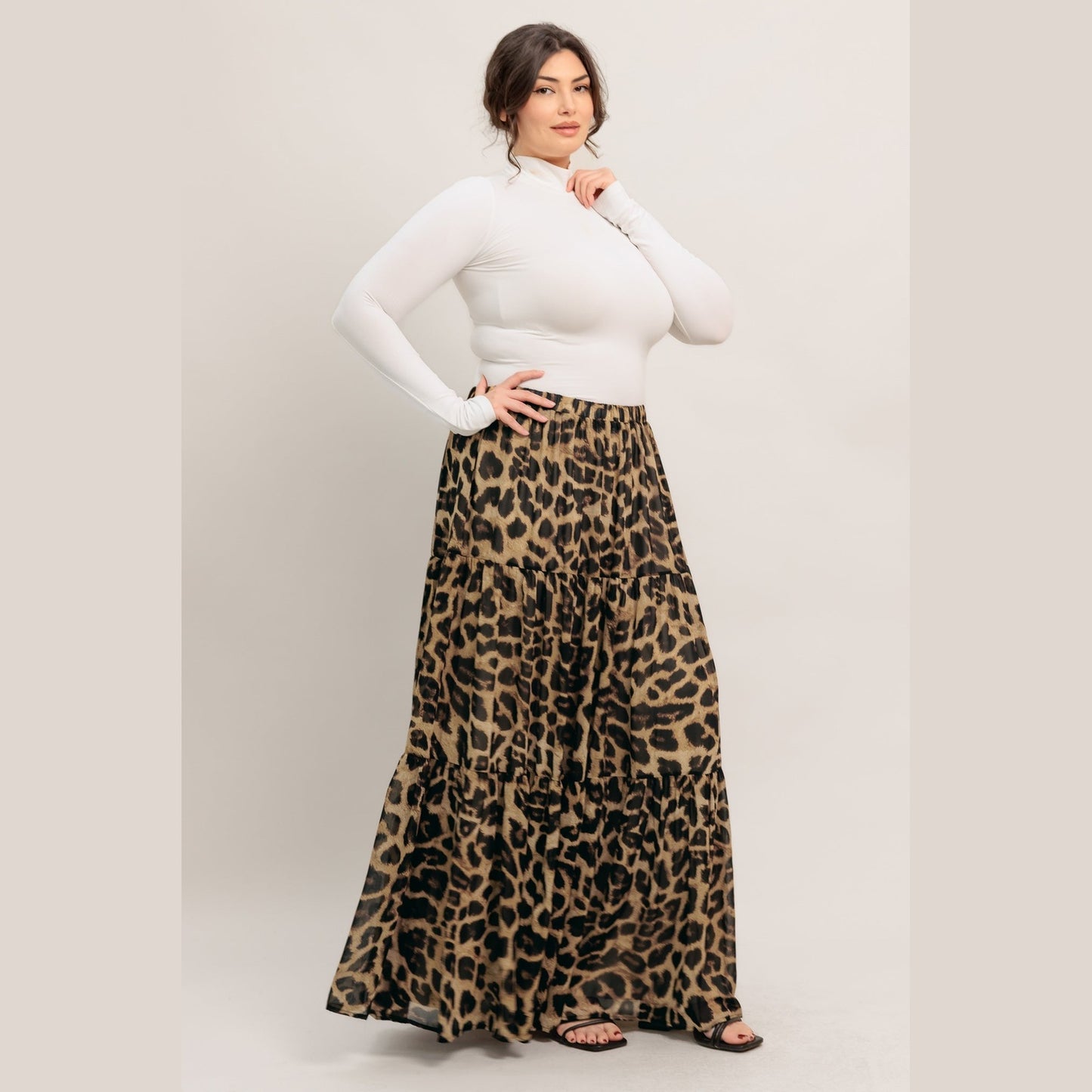 LEOPARD WOVEN MAXI SKIRT. Website exclusive · Ships direct!