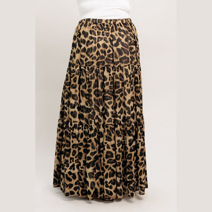 LEOPARD WOVEN MAXI SKIRT. Website exclusive · Ships direct!