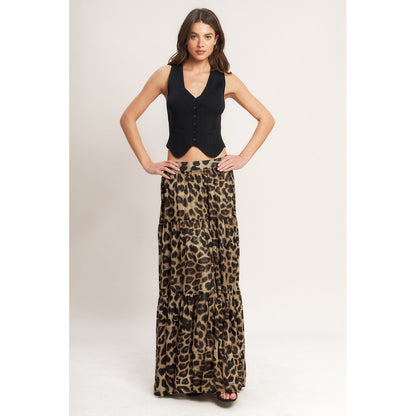 LEOPARD WOVEN MAXI SKIRT. Website exclusive · Ships direct!