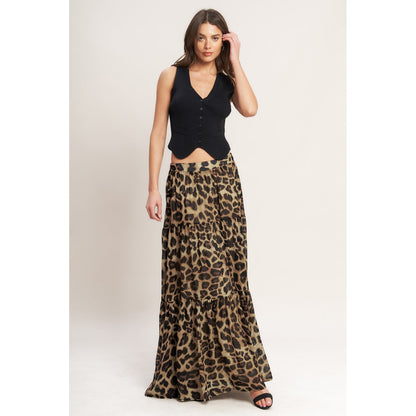LEOPARD WOVEN MAXI SKIRT. Website exclusive · Ships direct!