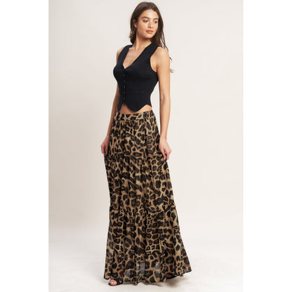 LEOPARD WOVEN MAXI SKIRT. Website exclusive · Ships direct!