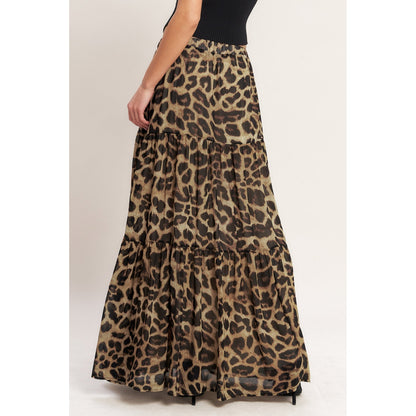 LEOPARD WOVEN MAXI SKIRT. Website exclusive · Ships direct!
