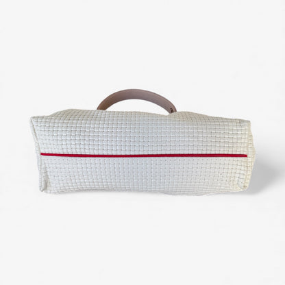 Blair-East West Shoulder Bag, White embossed leather. Website exclusive · Ships direct!