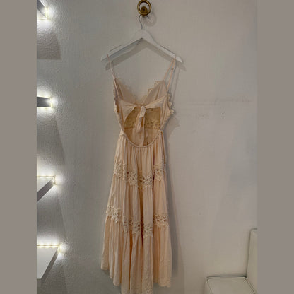 Romantic Lace & Tiered Maxi Dress in Ivory - Jaunts Boutique 