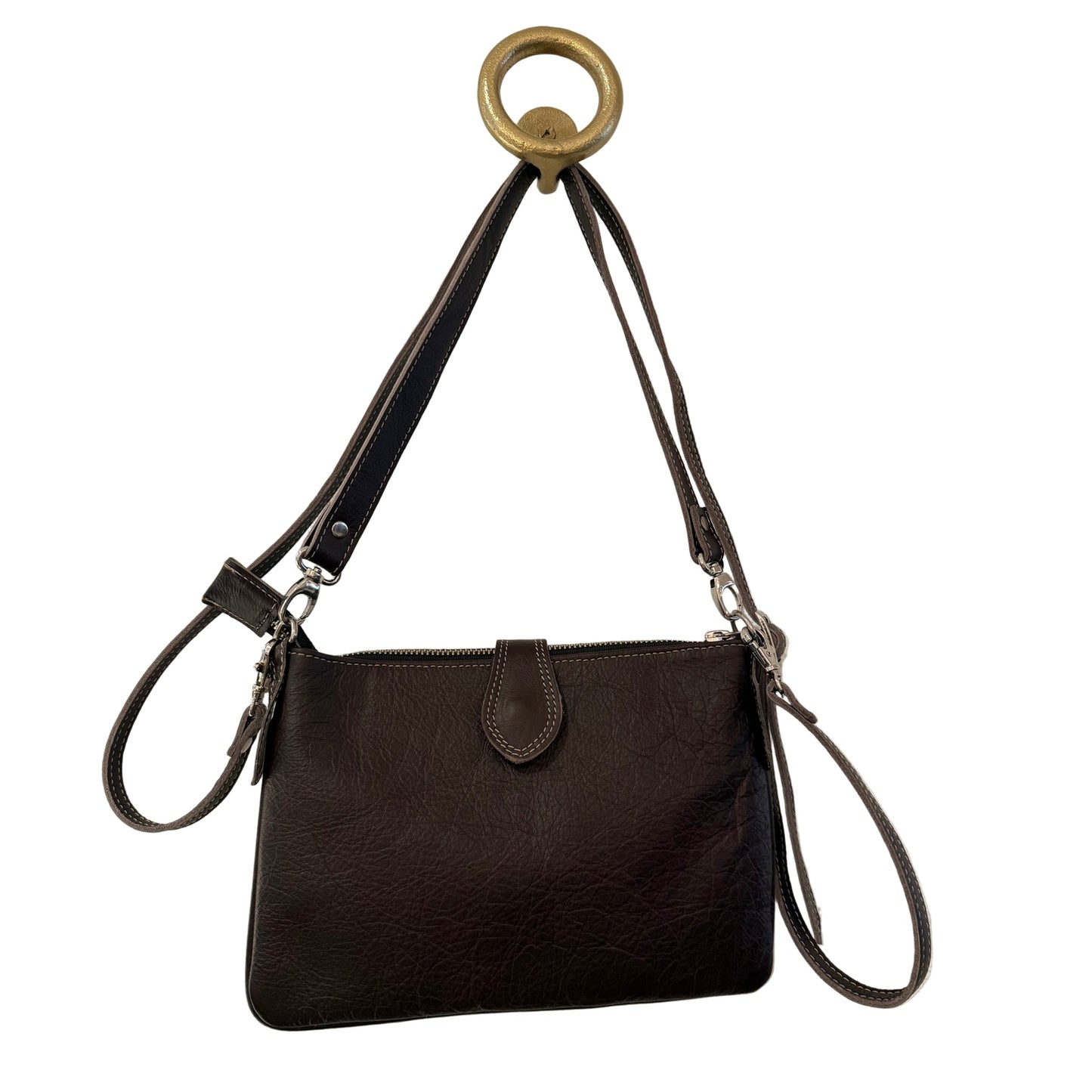 Mackinley Genuine Cowhide Leather Crossbody Handbag in Stingray - Jaunts Boutique 