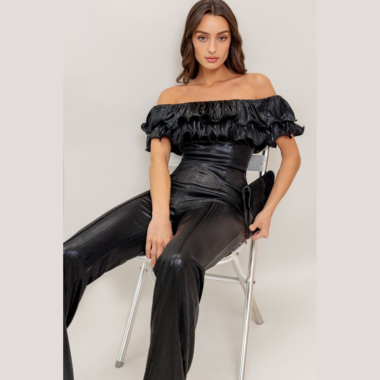 ANGEL EYES COATED WOVEN JUMPSUIT. Website exclusive · Ships direct!