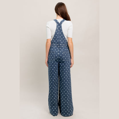 EVERYDAY POLKA OVERALL DENIM JUMPSUIT. Website exclusive · Ships direct!