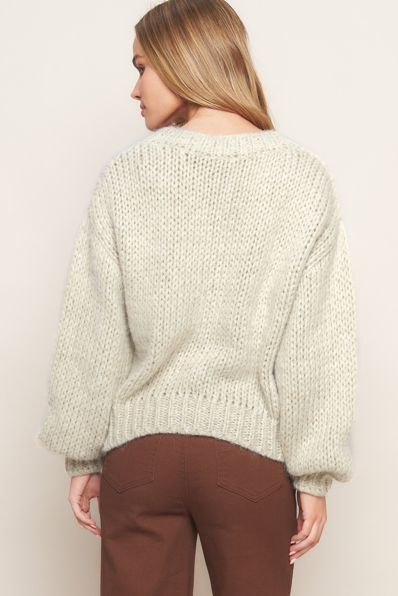 EARTHY TOUCH SWEATER KNIT TOP IN CREAM & CAMEL. Website exclusive · Ships direct!