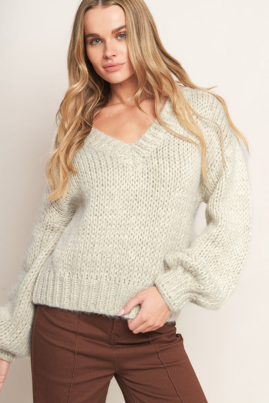 EARTHY TOUCH SWEATER KNIT TOP IN CREAM & CAMEL. Website exclusive · Ships direct!