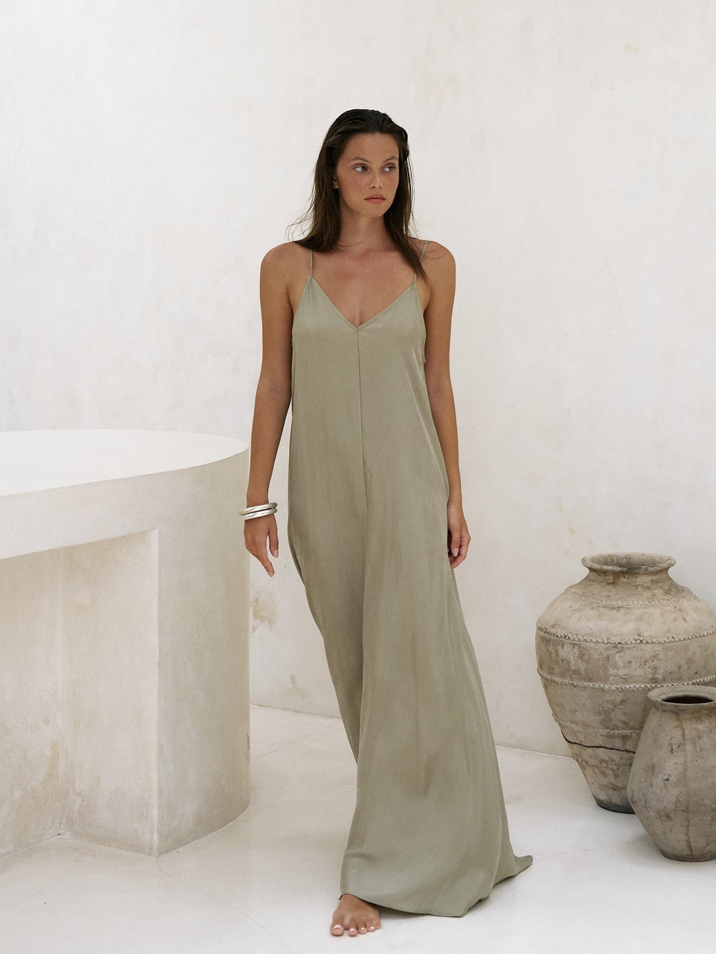 Lucid Flow Maxi Dress - Khaki Green. Website exclusive · Ships direct!