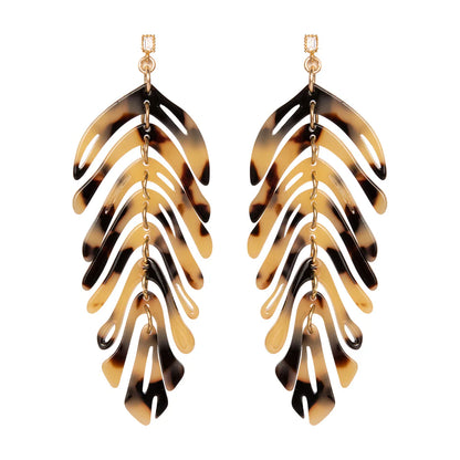 PLUME - TORTOISE SHELL Earrings - Brown & Green
