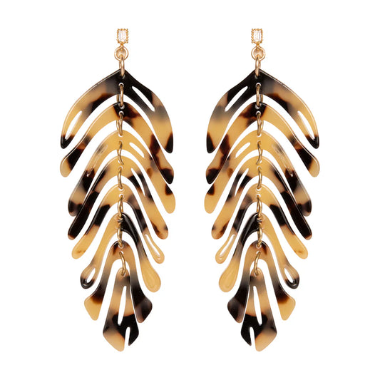 PLUME - TORTOISE SHELL Earrings - Brown & Green