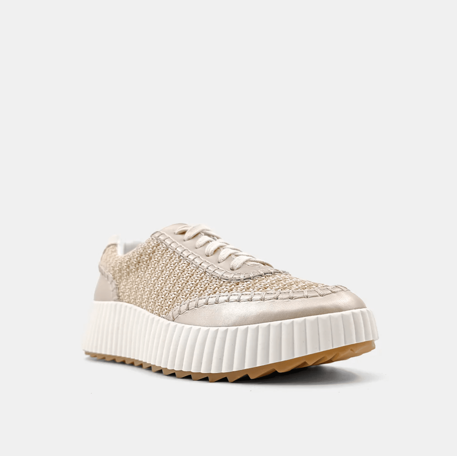 Shushop Selina Ribbed Panelled Construction Sneakers - Gold