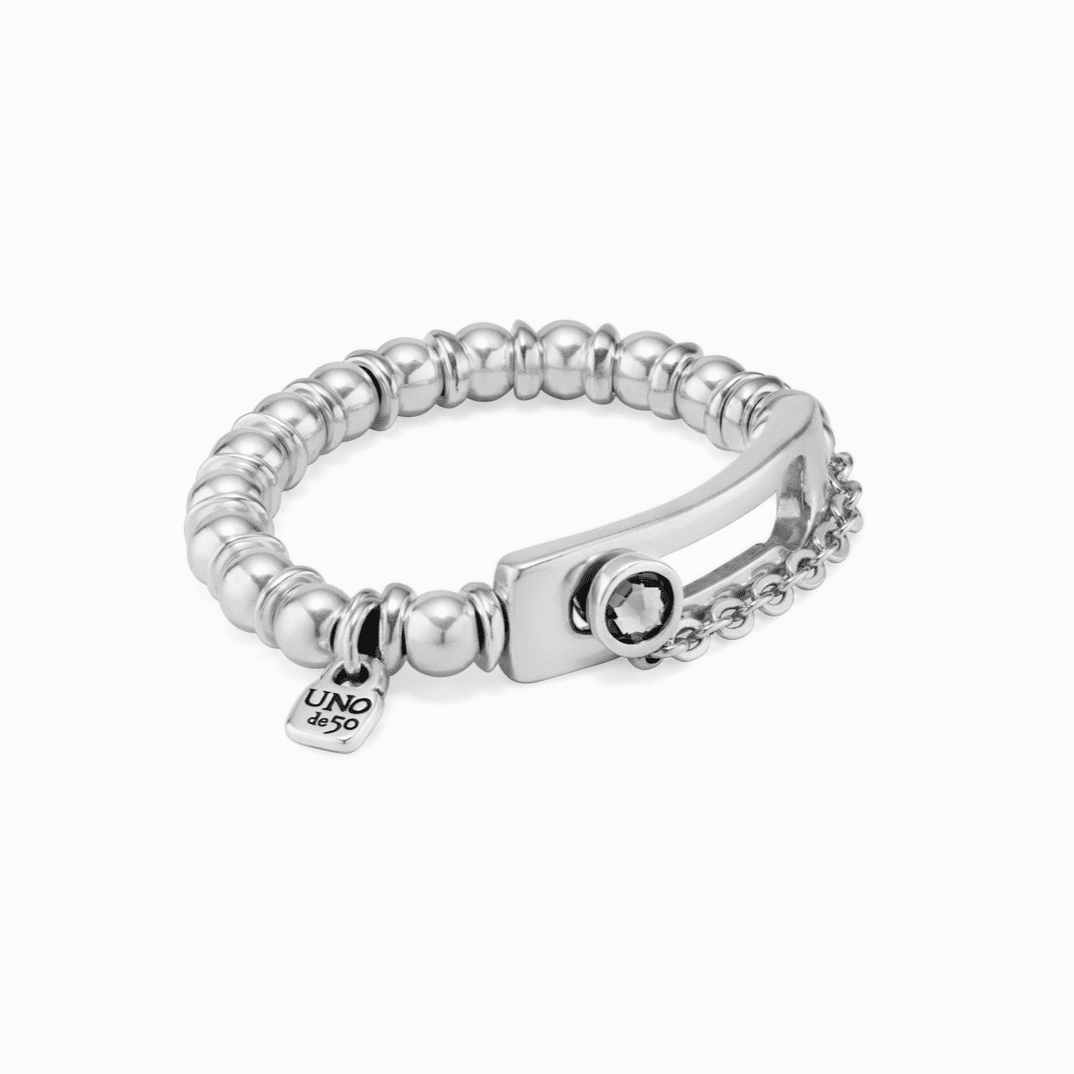 UNOde50 Silver "EMPOWER" Link Crystal Bracelet