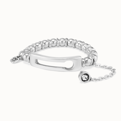 UNOde50 Silver "EMPOWER" Link Crystal Bracelet