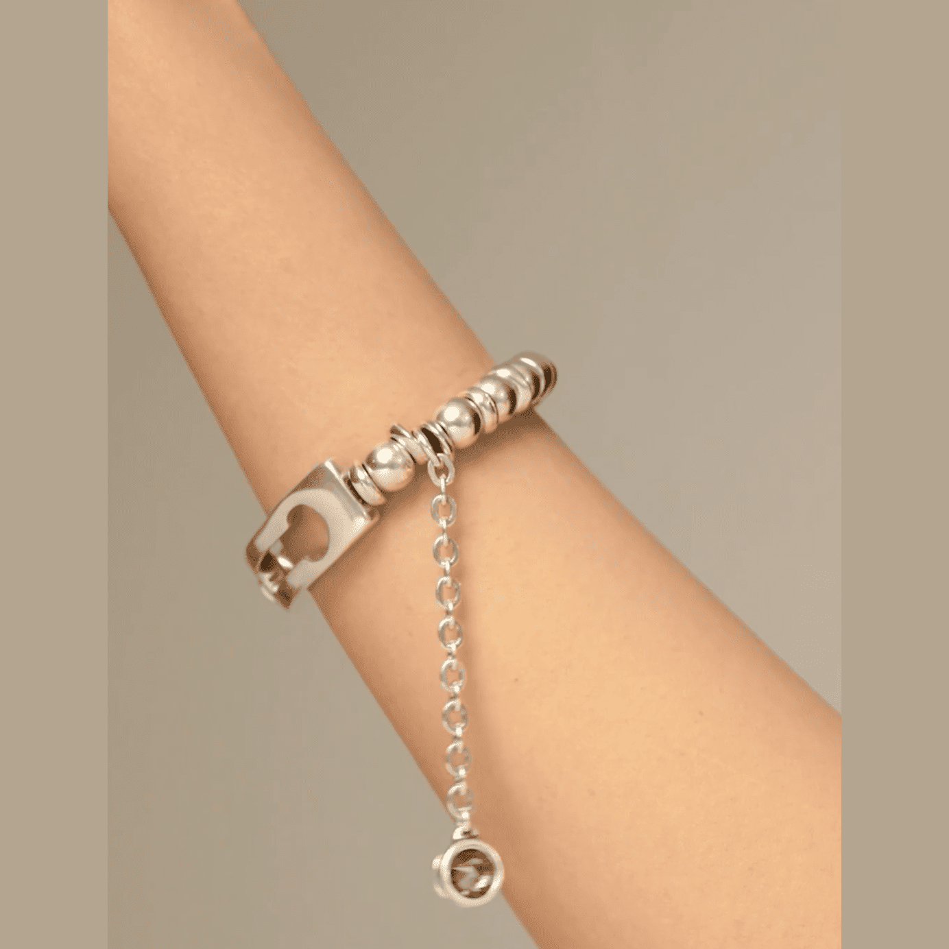 UNOde50 Silver "EMPOWER" Link Crystal Bracelet - Jaunts Boutique 