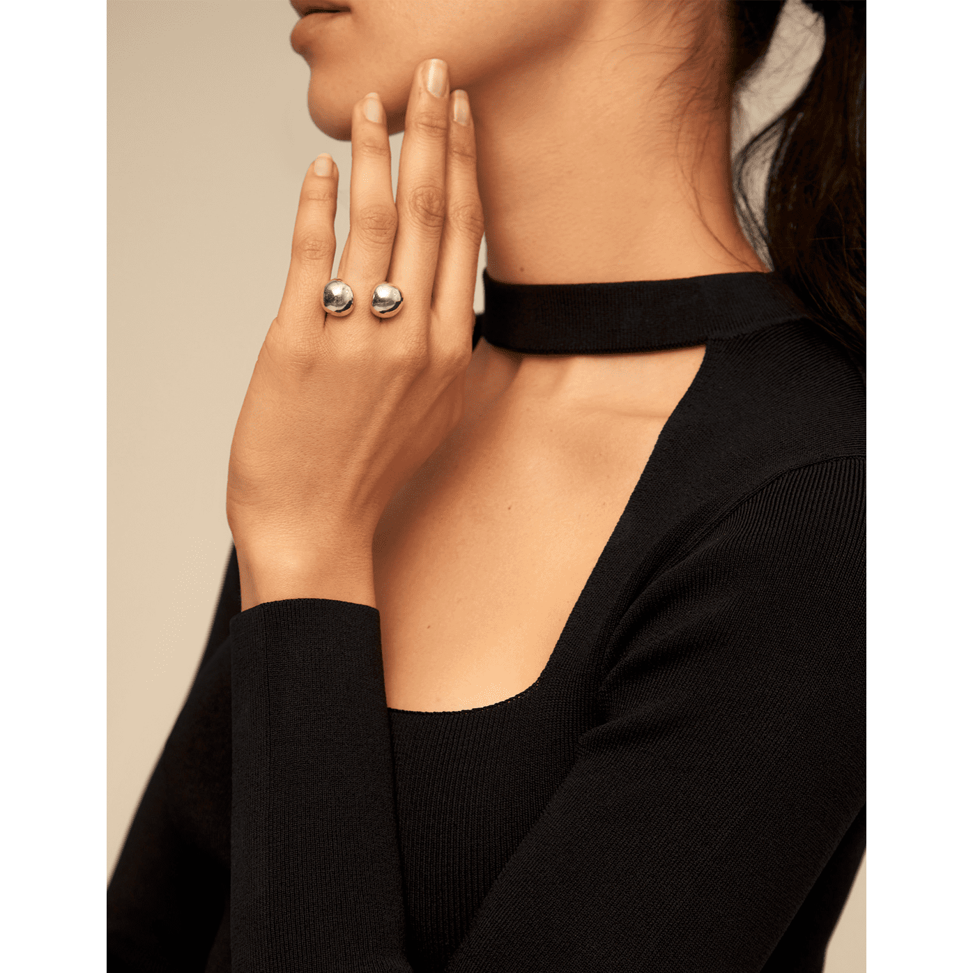 UNOde50 "ZEN" Silver Two rounded Ring - Jaunts Boutique 
