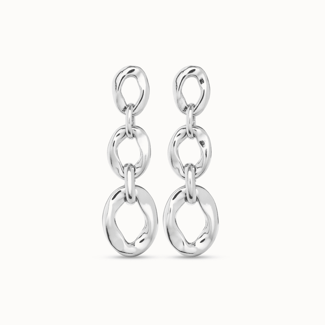 UNOde50 "YOLO" Silver Three-Link Earrings - Jaunts Boutique 