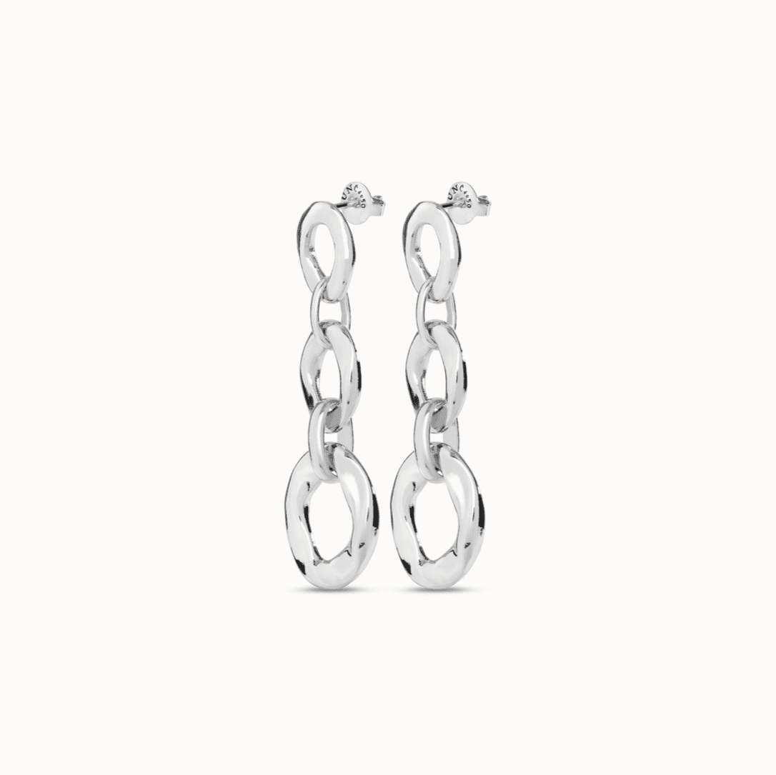 UNOde50 "YOLO" Silver Three-Link Earrings
