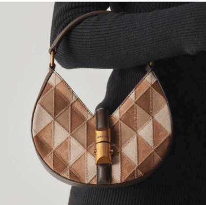Dolce Vita Cami Small Leather Hickory Patchwork Handbag
