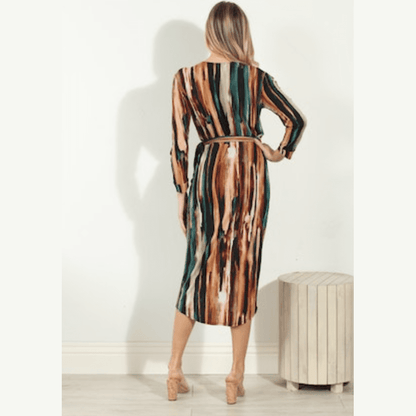 Veronica M Ity Wrap Long Sleeve Midi Dress - Jenna - Jaunts Boutique 