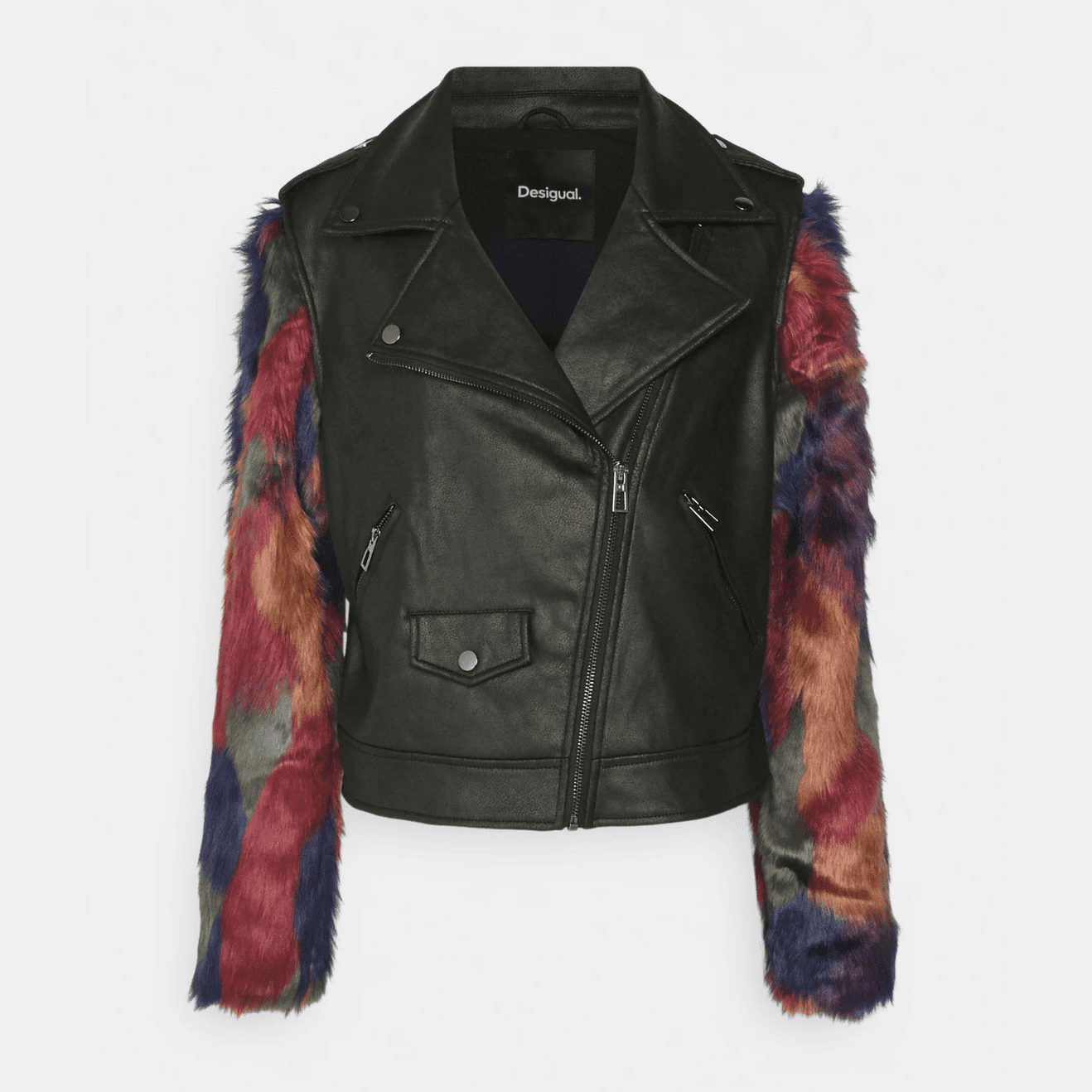 Desigual Austin Removable Faux leather Fur Sleeve Jacket