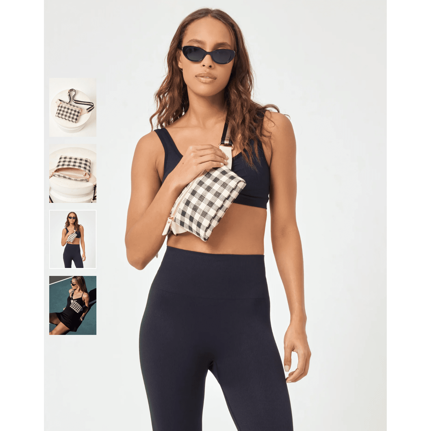 L*Space Black Checkered Crossbody - Fanny Pack