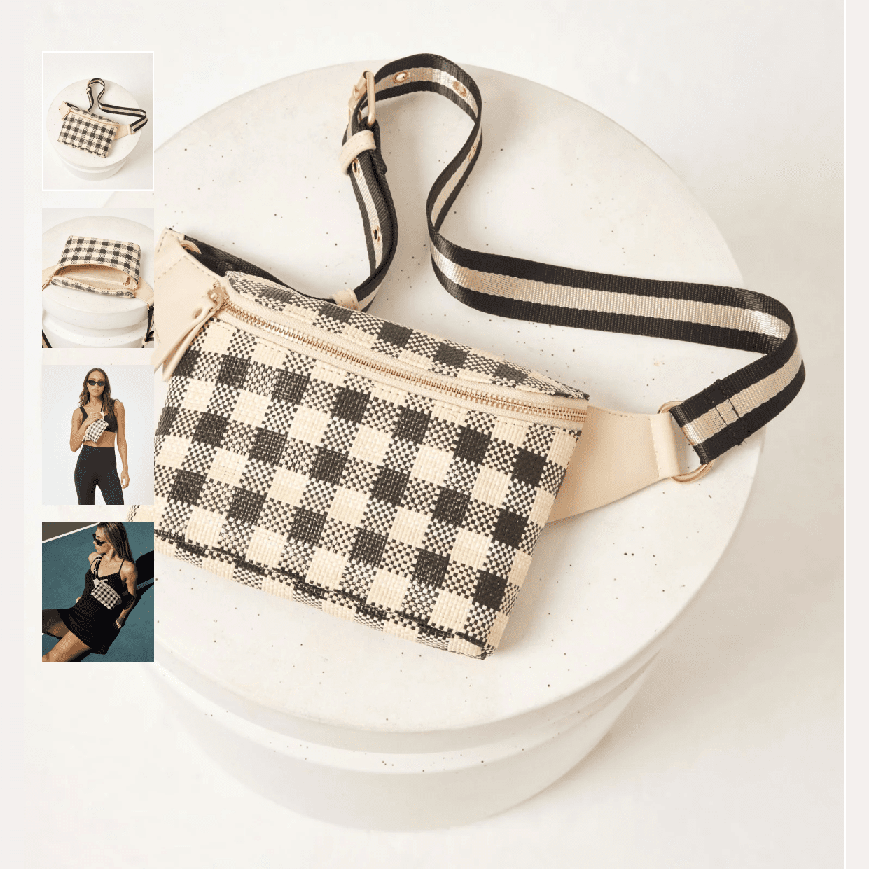 L*Space Black Checkered Crossbody - Fanny Pack