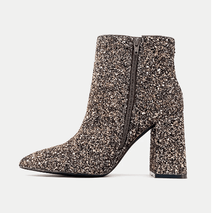 Shushop Veronica Ankle Boot in Pewter Glitter