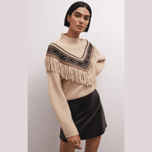 Z Supply North Fringe Sweater in Stone - Jaunts Boutique 
