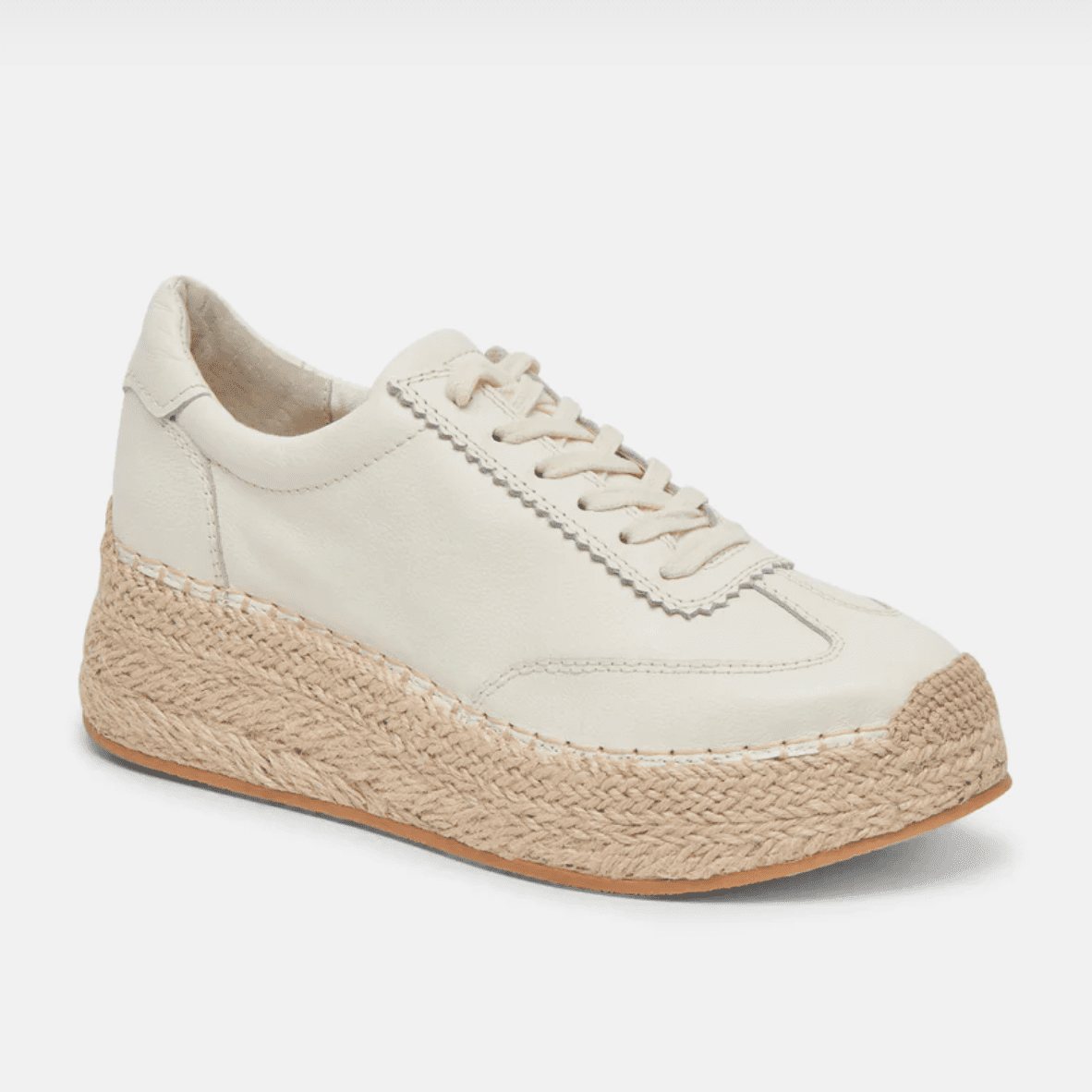 Dolce Vita Jaja Platform Sole Sneakers in White Leather - Jaunts Boutique 