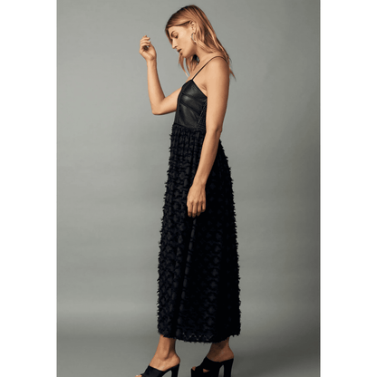 Current Air Women's Textured Sleeveless Maxi Dress Midnight Navy - Jaunts Boutique 
