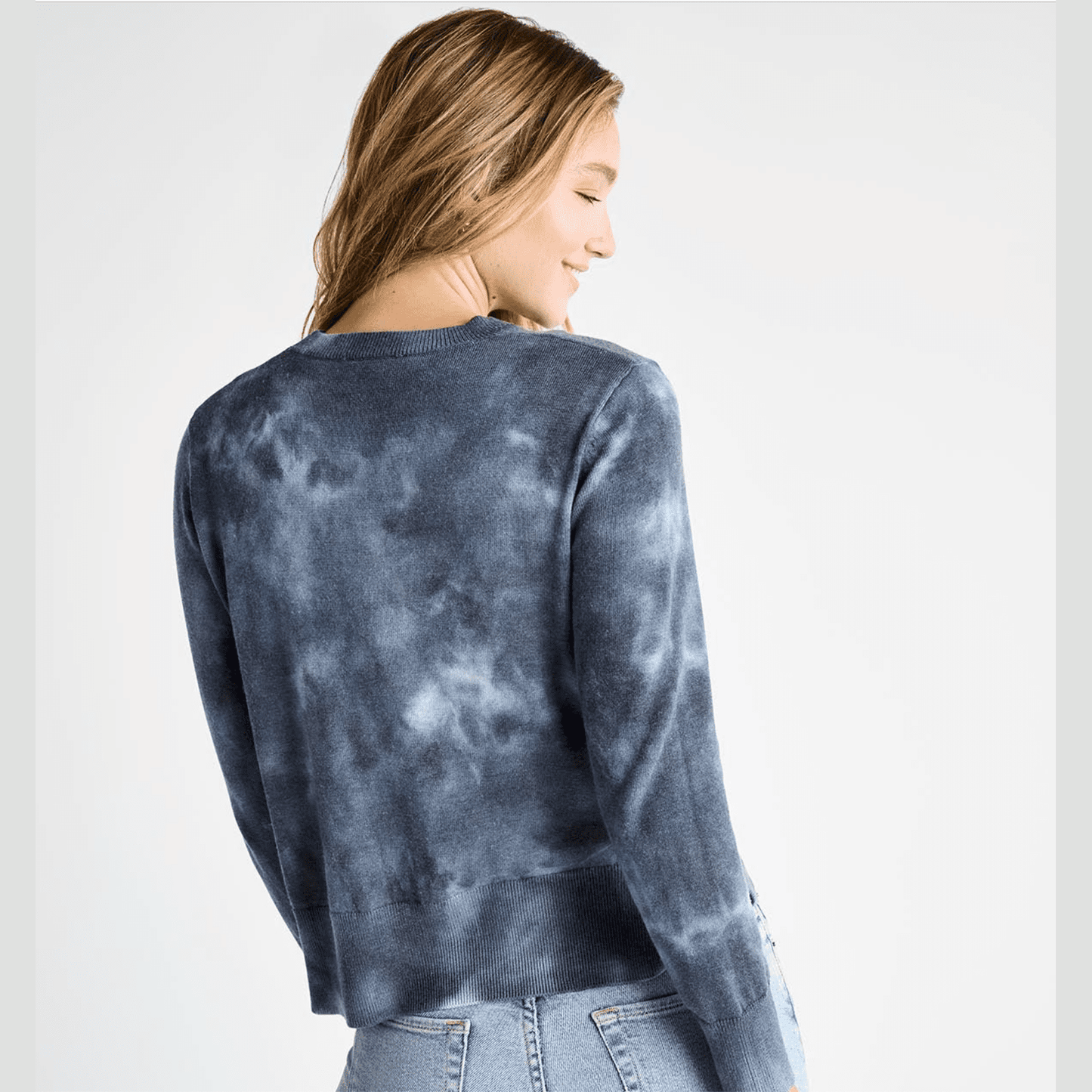 Splendid Madelyn Acid Wash Sweater in Navy - Jaunts Boutique 