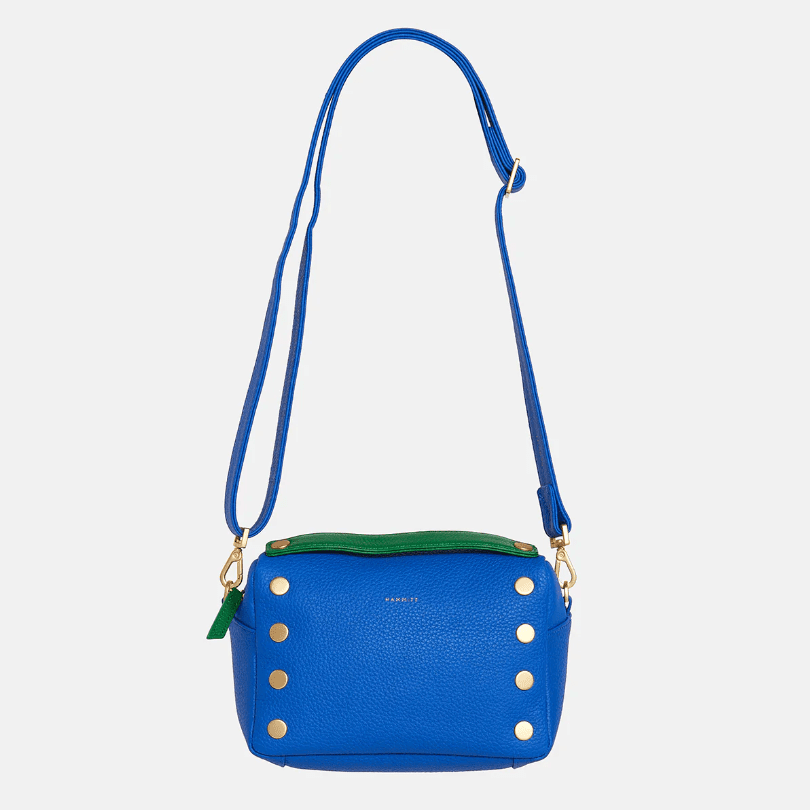 Hammitt Evan Crossbody Small Handbag in Avenue Blue Brushed Gold - Jaunts Boutique 