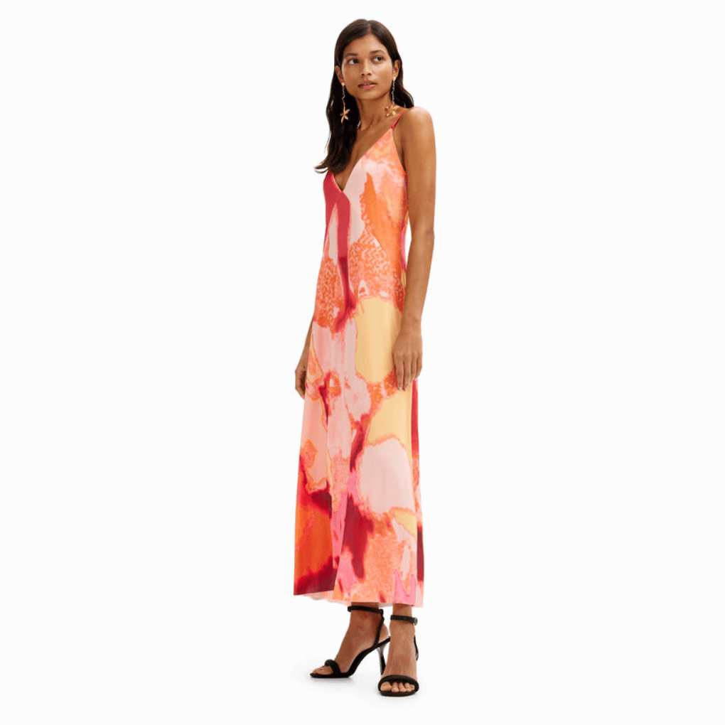 Desigual Out-of-focus Midi Slip Dress in Multi Color - Jaunts Boutique 