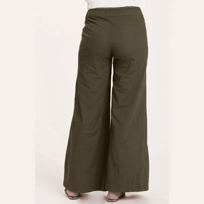 XCVI Wearables Terraced Wide Leg Pant in Olive - Jaunts Boutique 