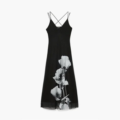 Desigual Poppy Midi Strappy Dress in Black